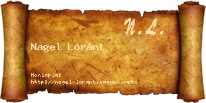 Nagel Lóránt névjegykártya