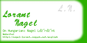 lorant nagel business card